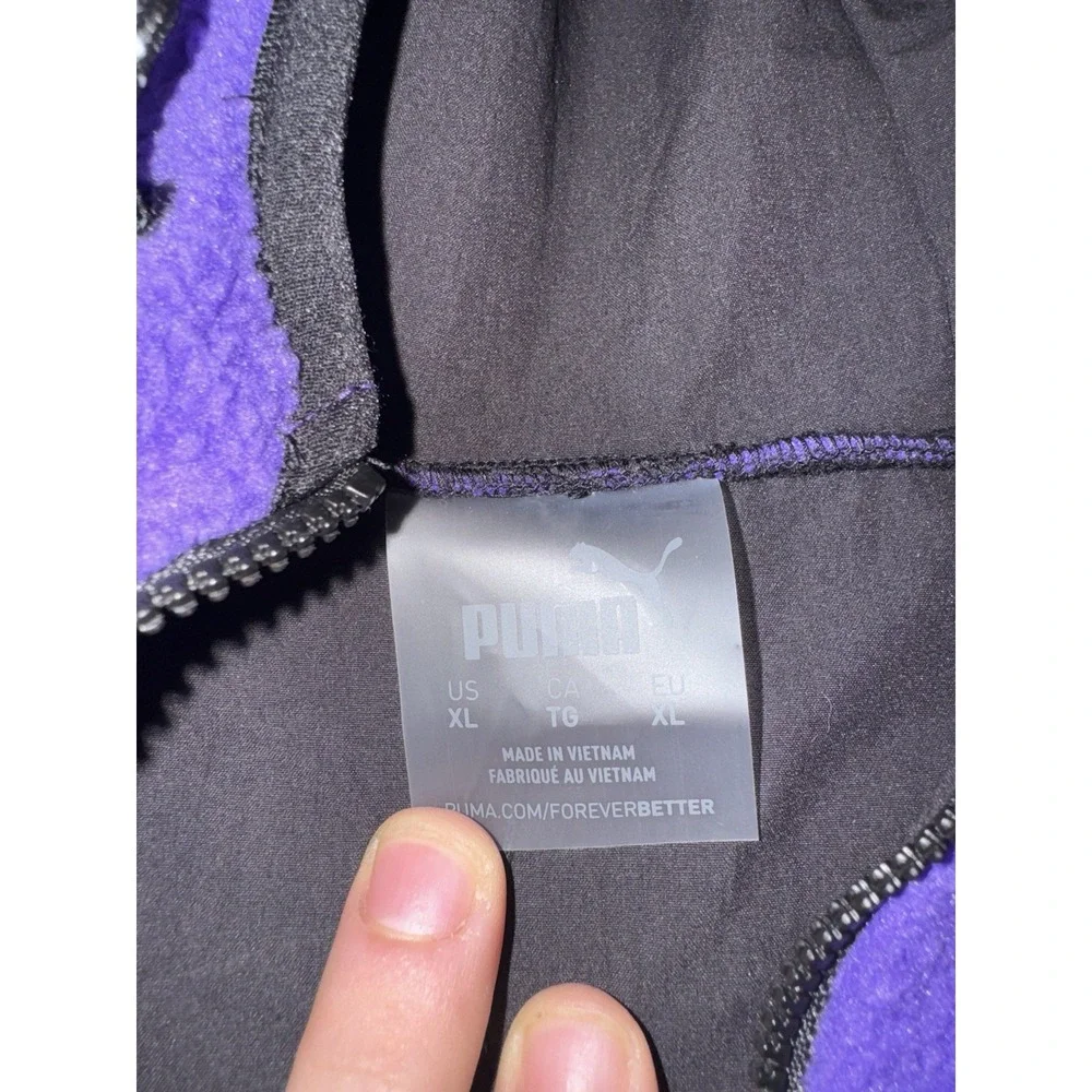 Puma Palace Palaska Fleece 1/4 Zip Jacket Purple Size XL‎